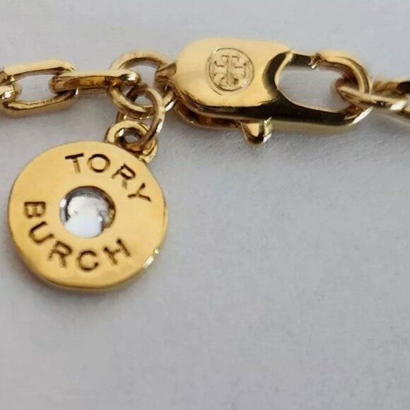 Tory Burch Lacquered Logo Convertible Rosary Necklace 36 in in Ivory NEW - Picture 3 of 11